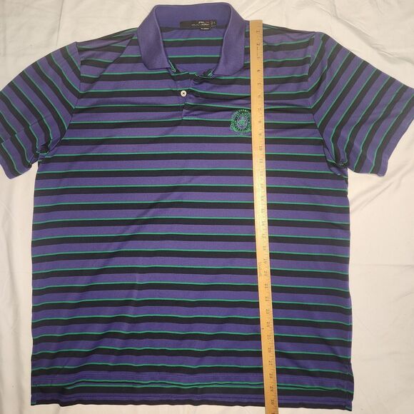 Ralph Lauren RLX Mens XL Atlanta Athletic Club Striped Polo Purple Green Black - Picture 11 of 12